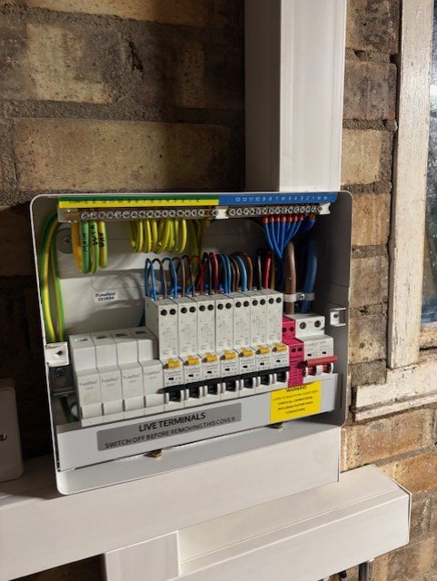 Example of a certified, tested consumer unit installation