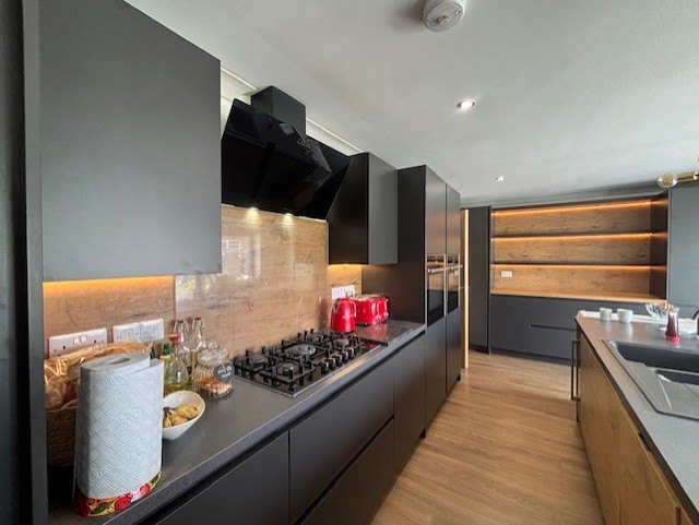 Recently completed kitchen rewire with LED feature lighting, Lincolnshire